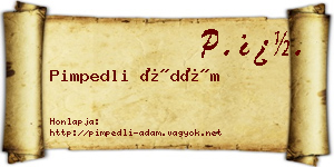 Pimpedli Ádám névjegykártya